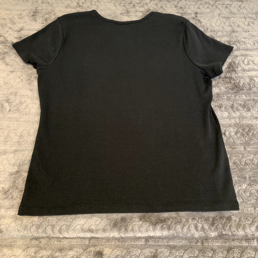 Lauren by Ralph Lauren 100% Cotton Black Short Sleeve Women's T Shirt Size XL - Picture 7 of 7
